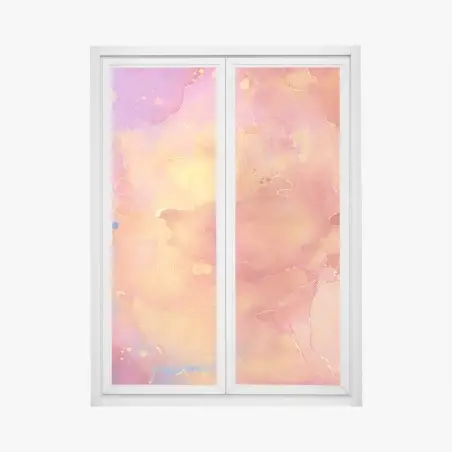 Window decal vibrant watercolor abstract in warm hues • Wallissimo®