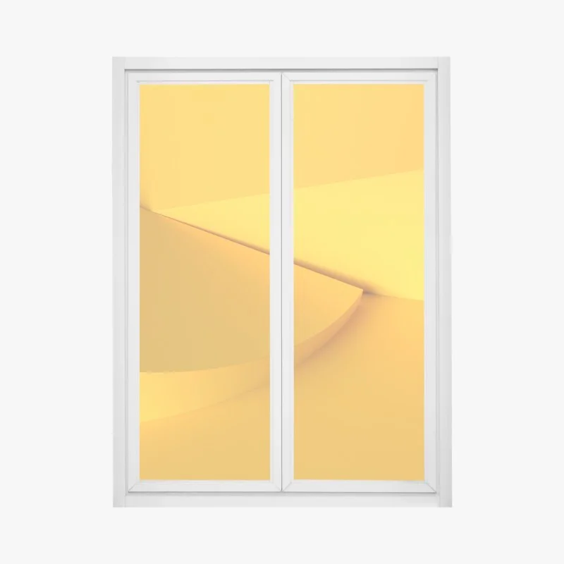 Window decal yellow geometric 3d abstract composition
