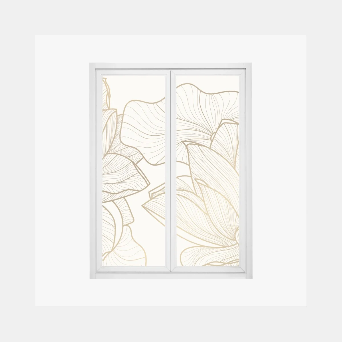 Window decal elegant gold line floral illustration ⁕ Wallissimo® Window decal elegant gold line floral illustration ⁕ Wallissimo®