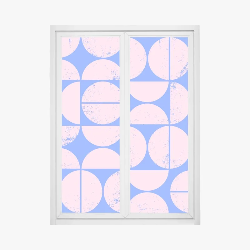 Window decal pastel geometric circle pattern
