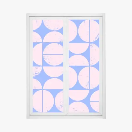Window decal pastel geometric circle pattern • Wallissimo®