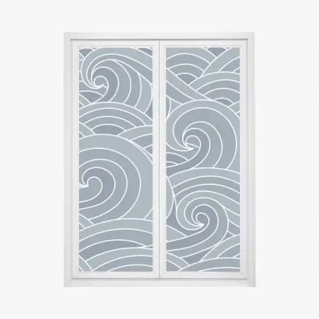 Window decal stylized ocean wave pattern • Wallissimo®