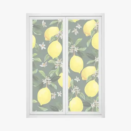 Window decal lemon blossom botanical print • Wallissimo®
