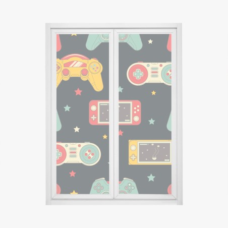 Window decal retro game controller pattern • Wallissimo®