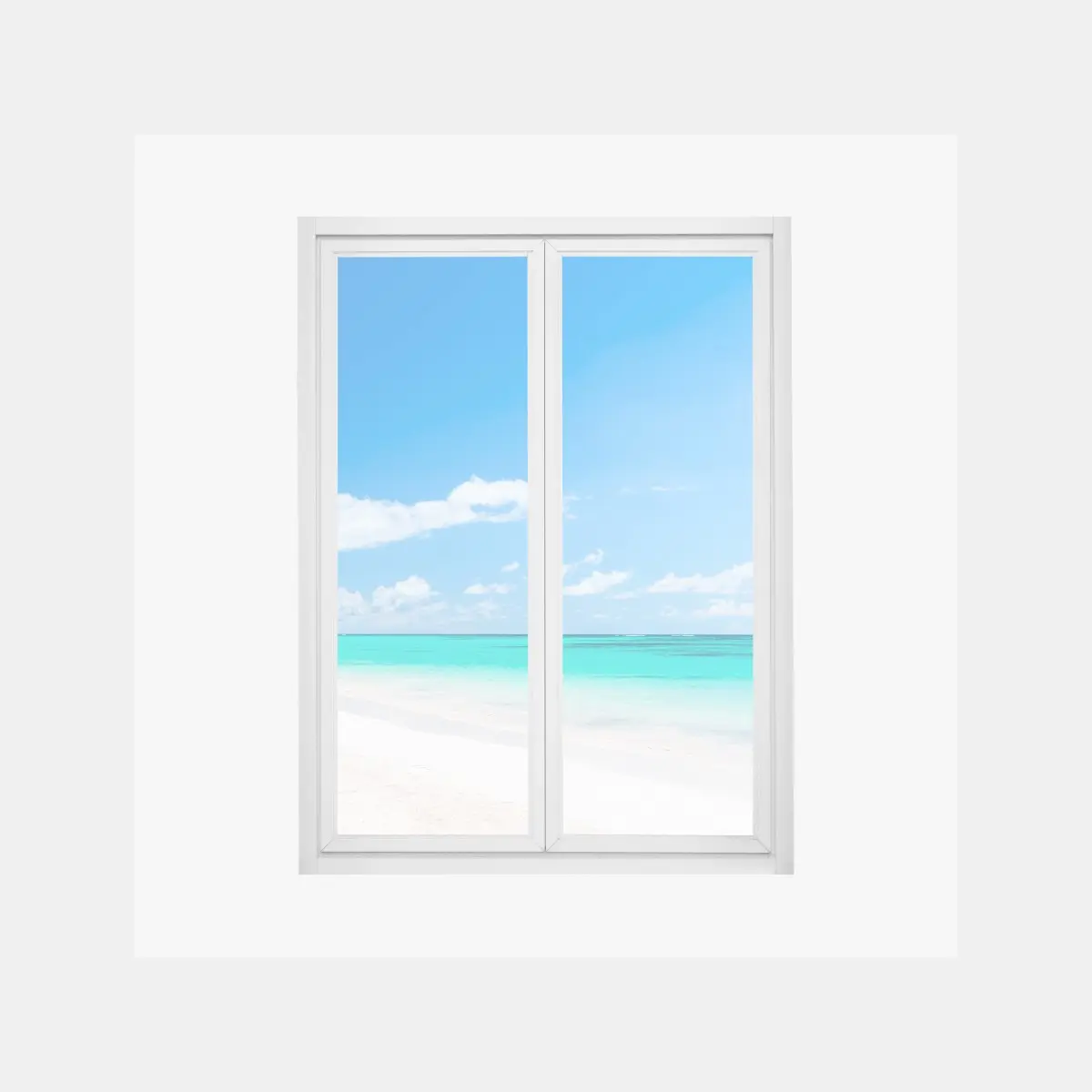 Window decal tropical beach panorama in Punta Cana • Wallissimo® Window decal tropical beach panorama in Punta Cana • Wallissimo®