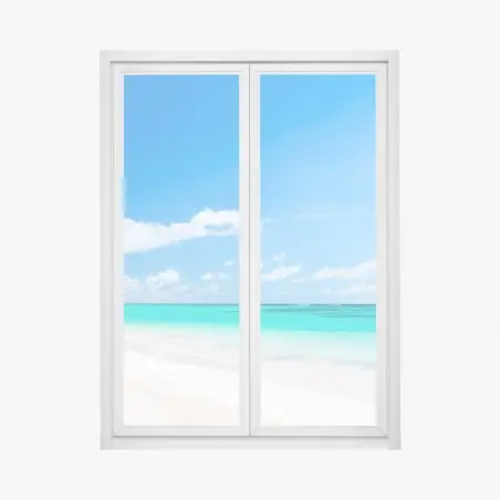 Window decal tropical beach panorama in Punta Cana • Wallissimo®