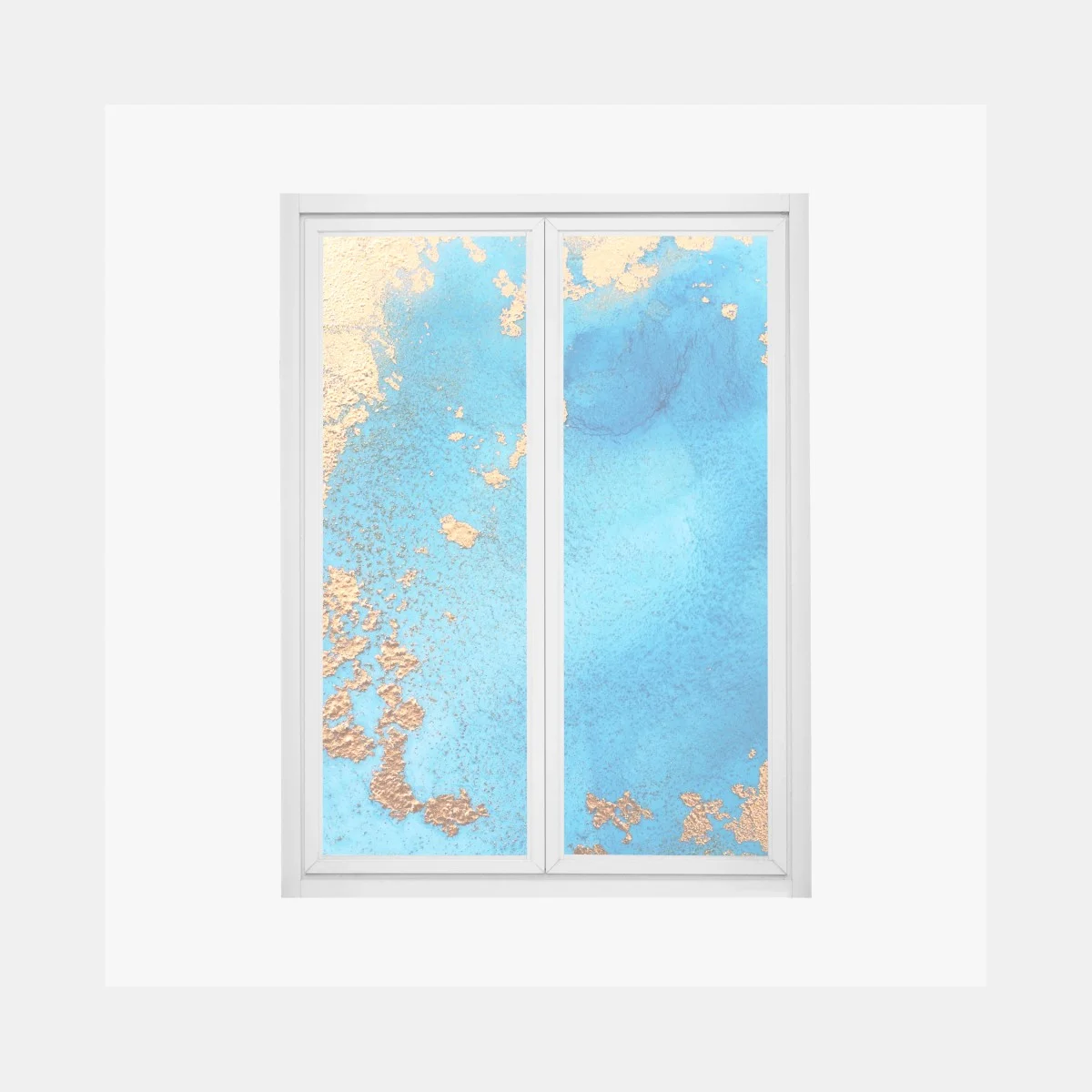 Window decal blue and gold abstract ocean texture • Wallissimo® Window decal blue and gold abstract ocean texture • Wallissimo®