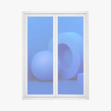 Window decal blue geometric 3d composition • Wallissimo®