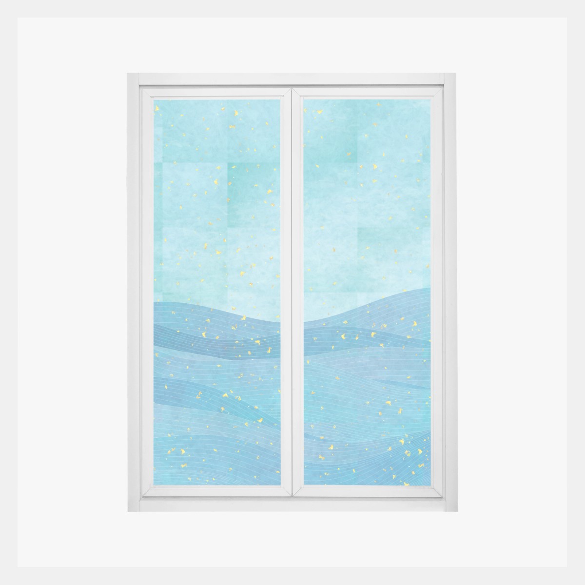 Window decal turquoise wave abstract composition • Wallissimo®