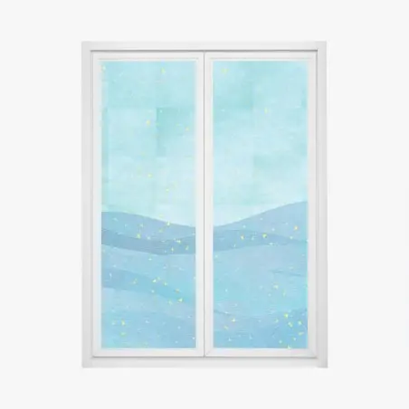 Window decal turquoise wave abstract composition • Wallissimo®