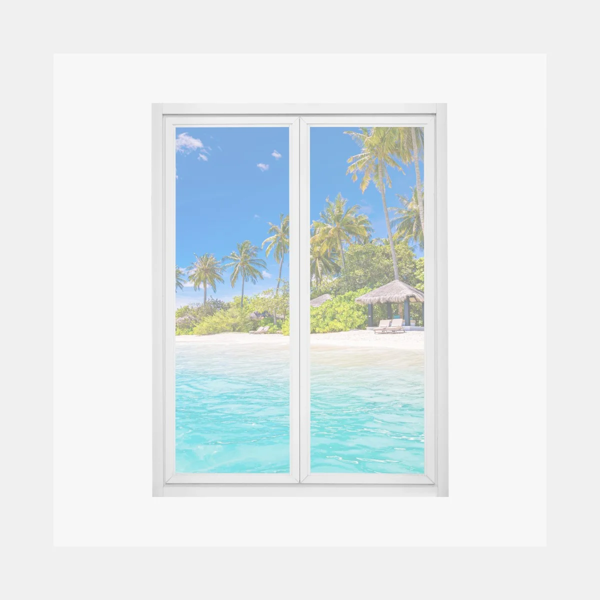 Window decal tropical turquoise beach paradise • Wallissimo® Window decal tropical turquoise beach paradise • Wallissimo®