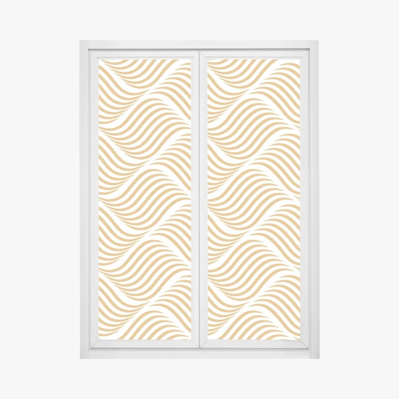 Window decal golden wave pattern wall art