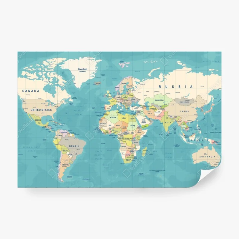 Wall mural vintage world map