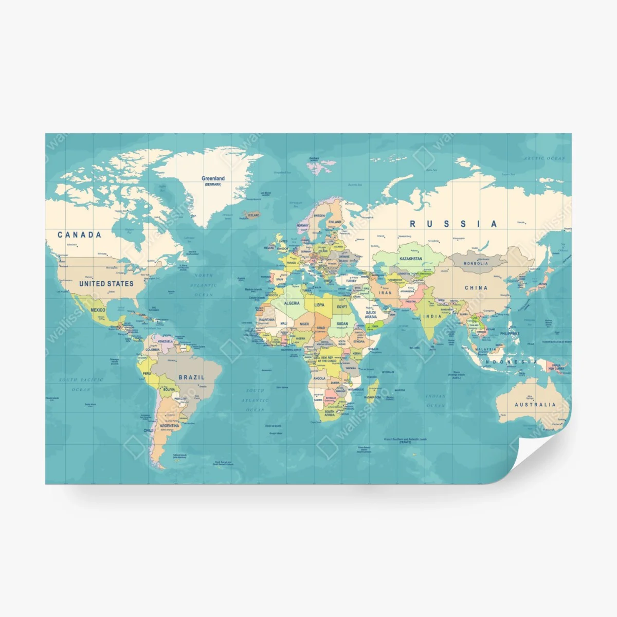 Wall mural vintage world map • Wallissimo®