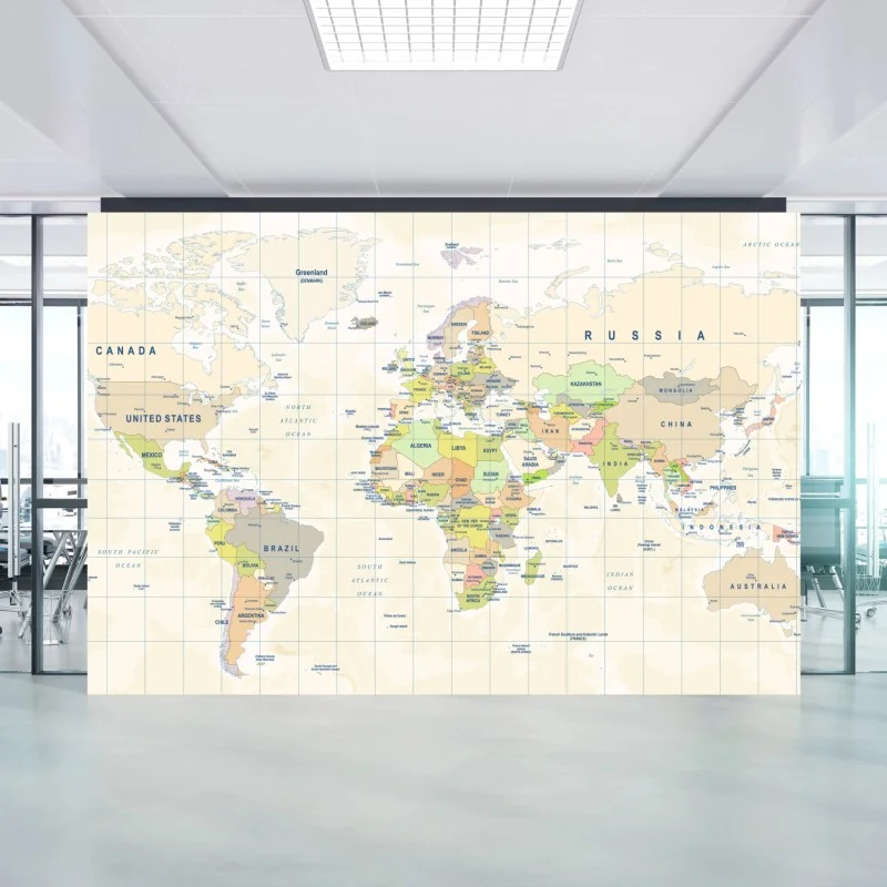 Wall mural vintage pastel world map ⁕ Wallissimo®