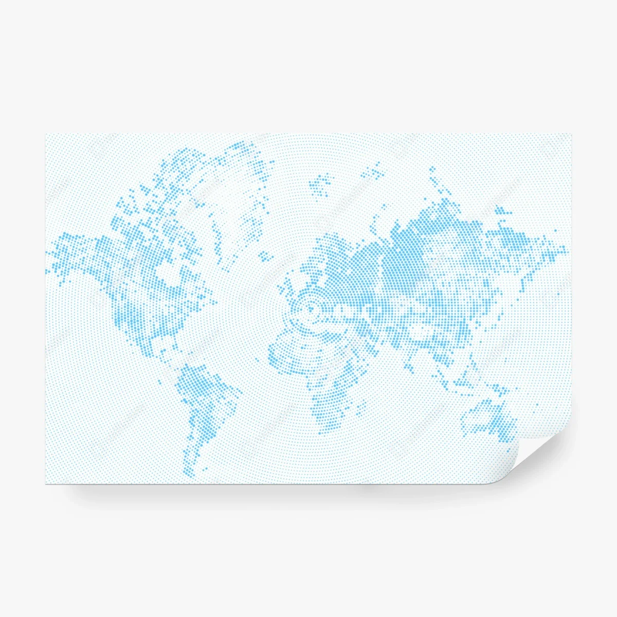 Wall mural turquoise halftone world map • Wallissimo®