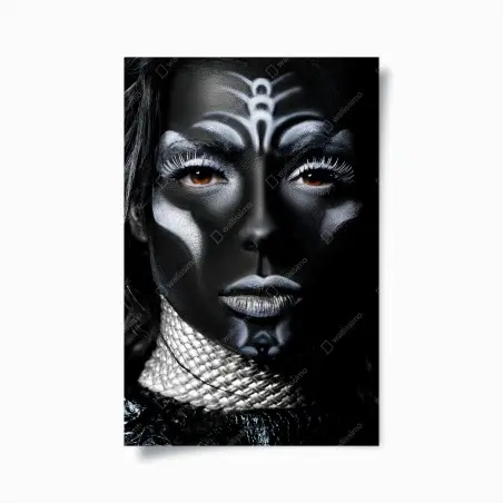 Poster dark tribal beauty portrait • Wallissimo®