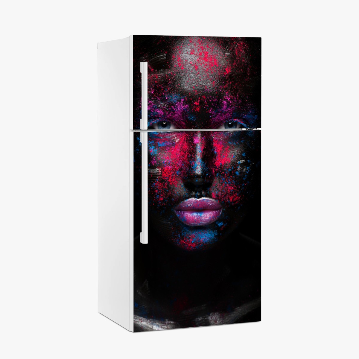 Fridge sticker dramatic neon face art portrait • Wallissimo® Fridge sticker dramatic neon face art portrait • Wallissimo®