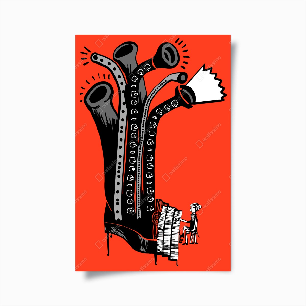 Poster surreal piano shoe composition ⁕ Wallissimo® Poster surreal piano shoe composition ⁕ Wallissimo®
