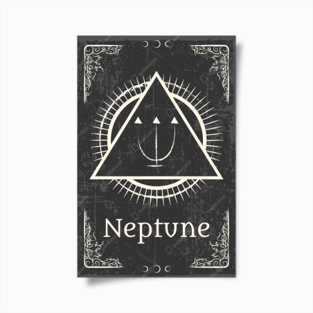 Poster Neptune alchemical sigil • Wallissimo®