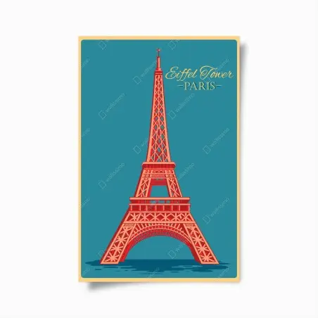 Poster vintage Eiffel Tower art — Paris • Wallissimo®