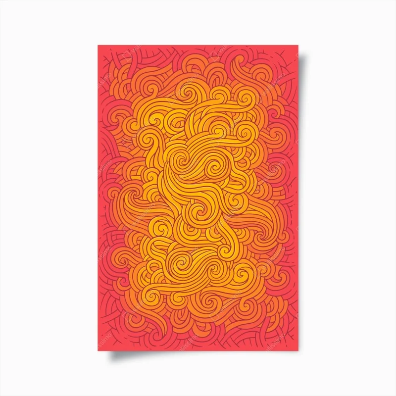 Poster warm swirling abstract pattern
