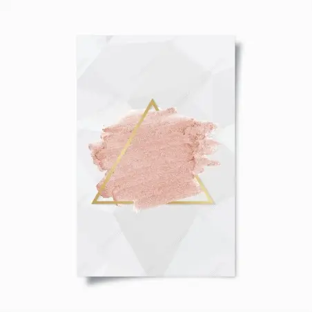 Poster pastel pink triangle abstract art • Wallissimo®