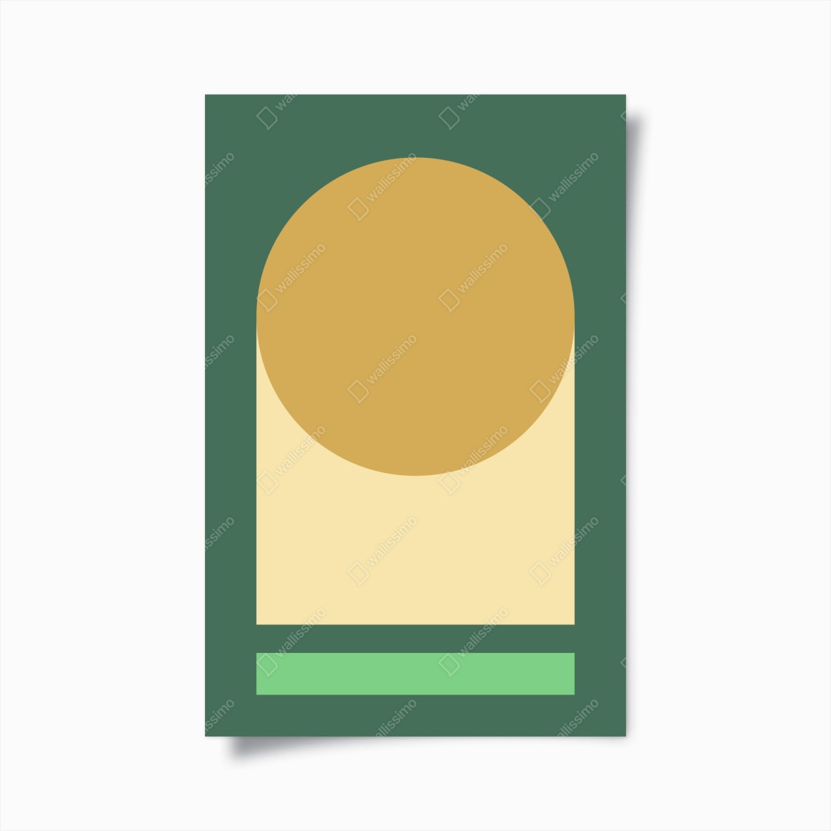 Poster golden sun over geometric block • Wallissimo® Poster golden sun over geometric block • Wallissimo®