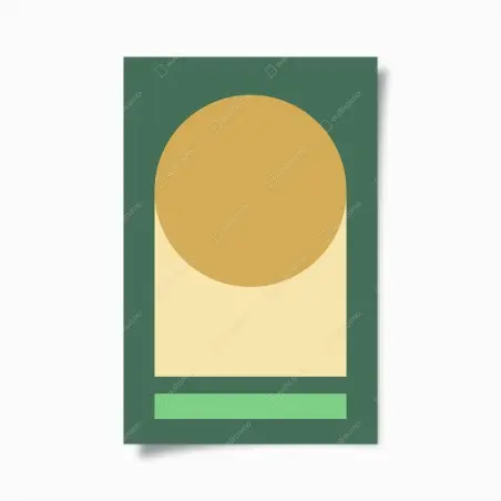 Poster golden sun over geometric block • Wallissimo®