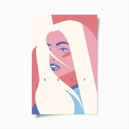 Poster pastel pop beauty portrait • Wallissimo®