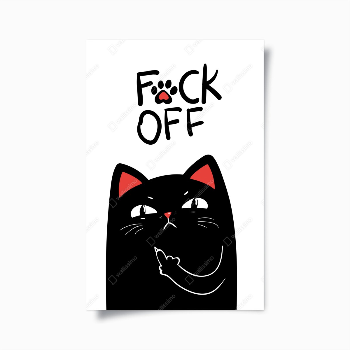 Poster sassy black cat with attitude • Wallissimo® Poster sassy black cat with attitude • Wallissimo®