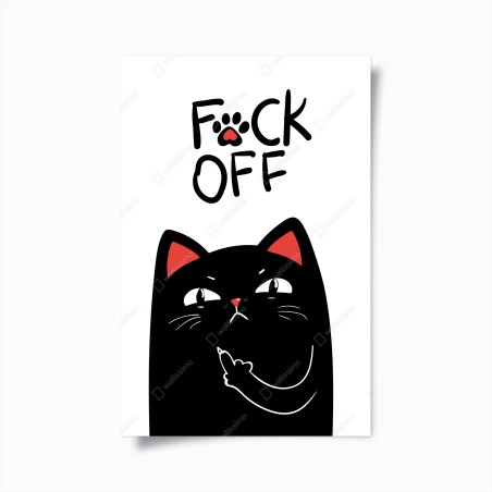 Poster sassy black cat with attitude • Wallissimo®