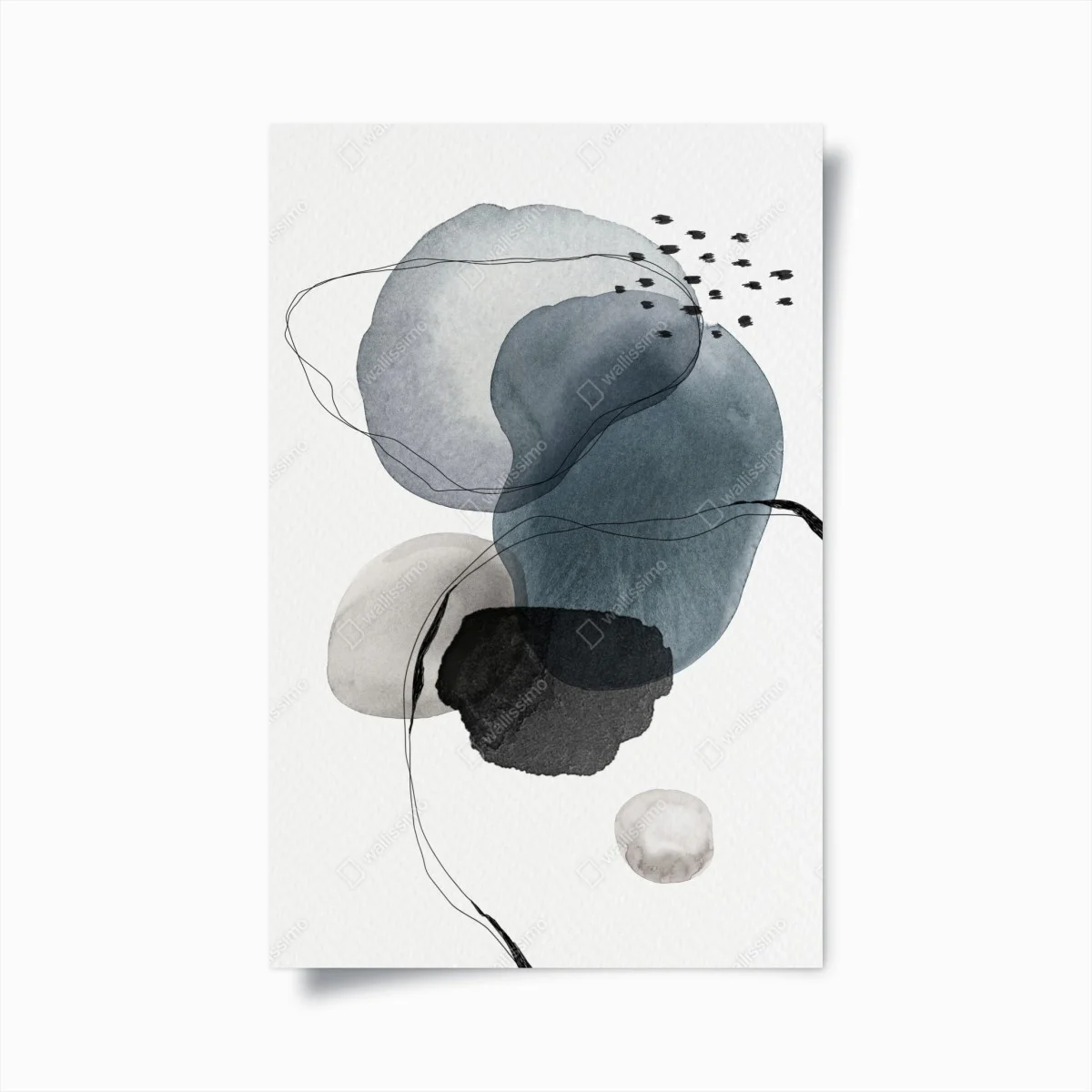 Poster serene blue watercolor orbs ⁕ Wallissimo® Poster serene blue watercolor orbs ⁕ Wallissimo®