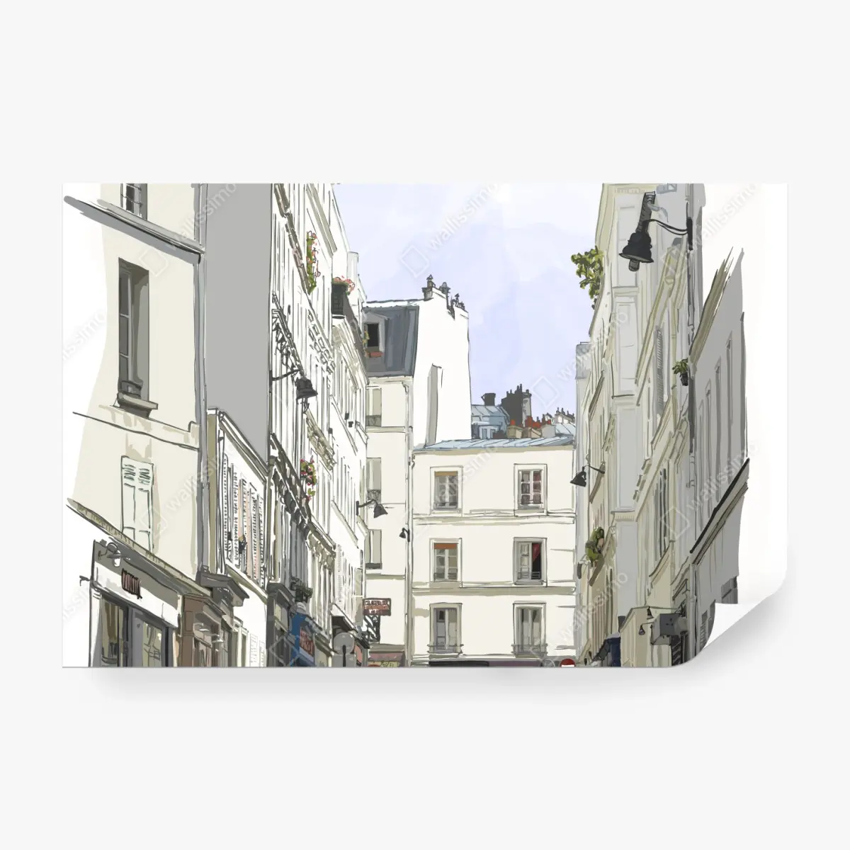 Wall mural Montmartre street scene, Paris ⁕ Wallissimo® Wall mural Montmartre street scene, Paris ⁕ Wallissimo®