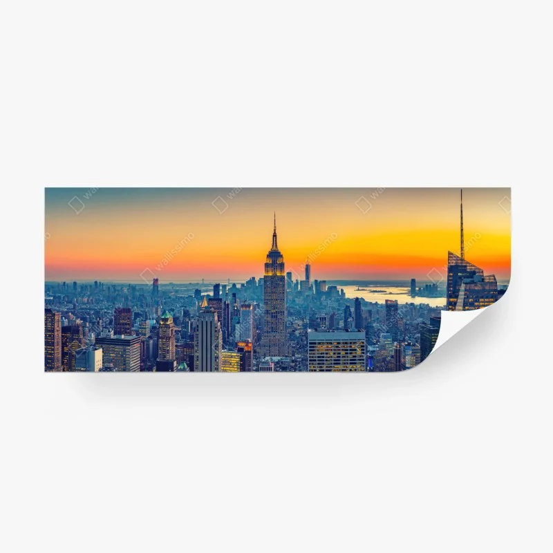 Wall mural sunset skyline over New York