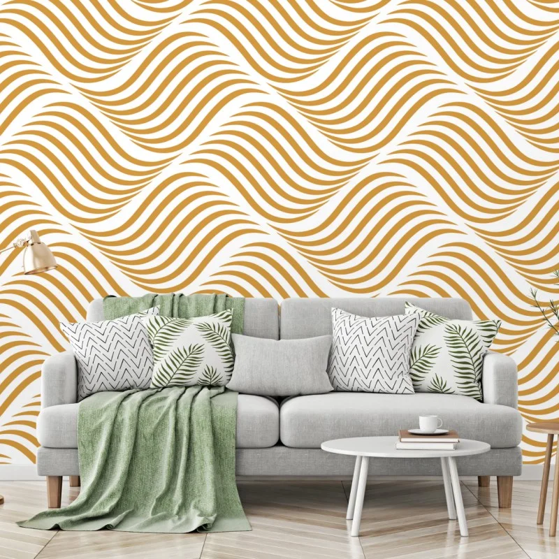 Wall mural golden wave pattern wall art