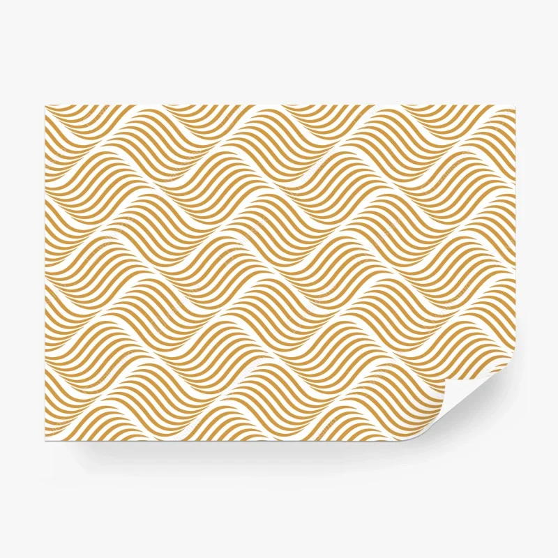 Wall mural golden wave pattern wall art