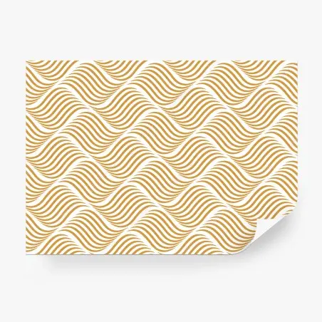 Wall mural golden wave pattern wall art • Wallissimo®