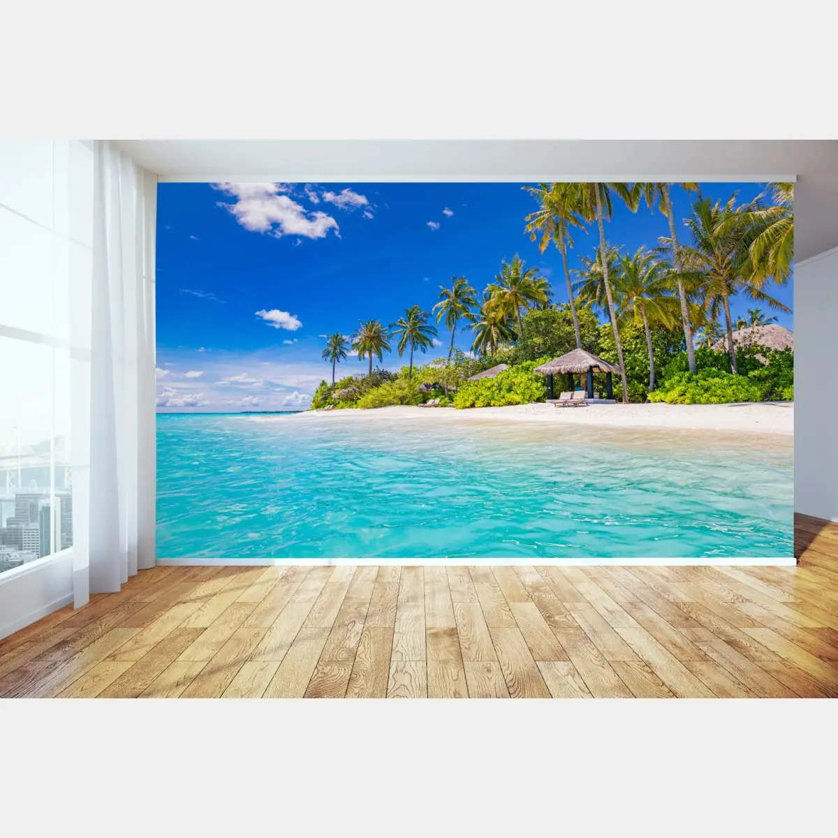 Wall mural tropical turquoise beach paradise • Wallissimo®