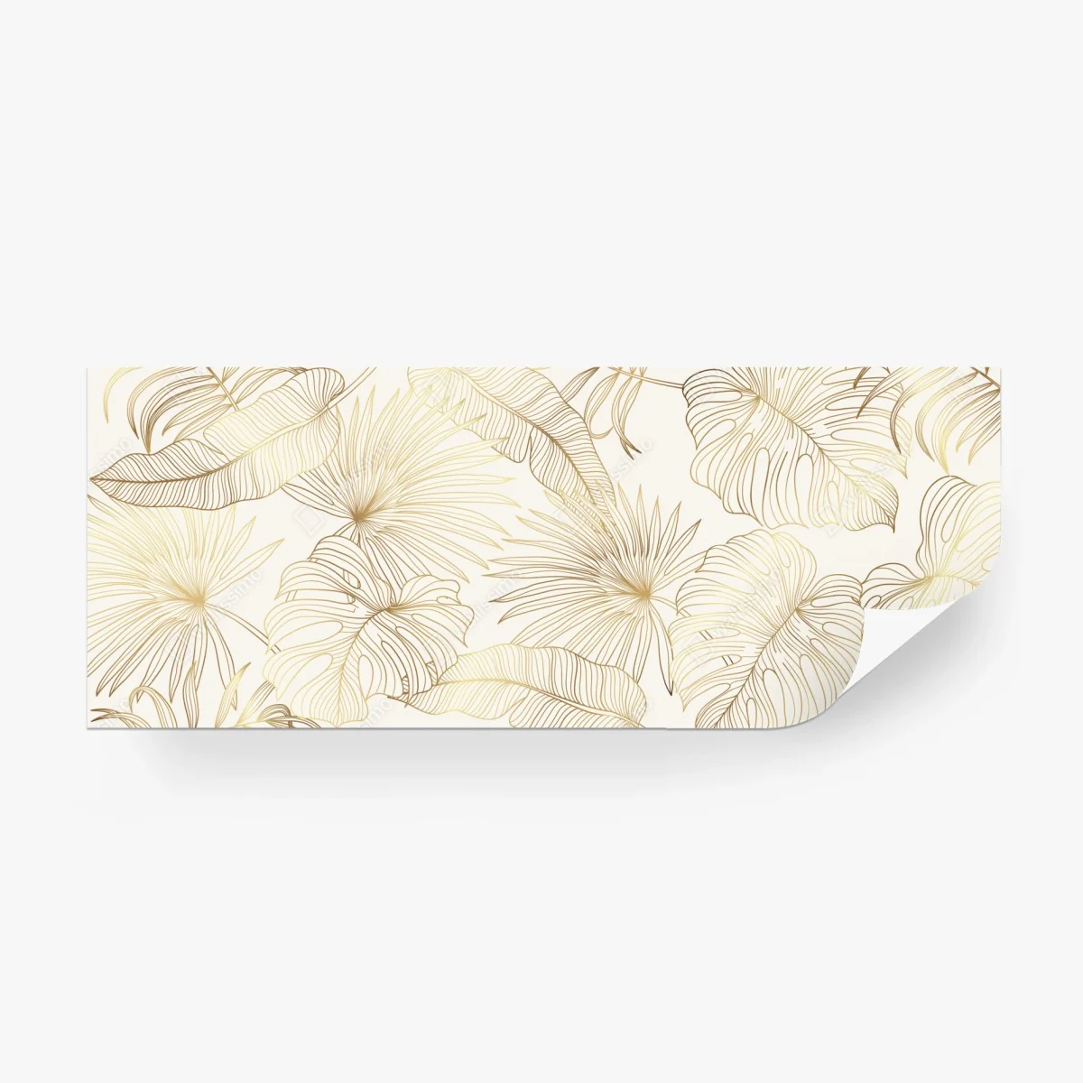 Wall mural golden tropical leaves pattern ⁕ Wallissimo®