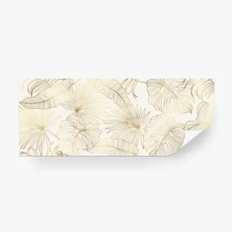 Wall mural golden tropical leaves pattern • Wallissimo®