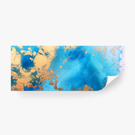 Wall mural blue and gold abstract ocean texture • Wallissimo®