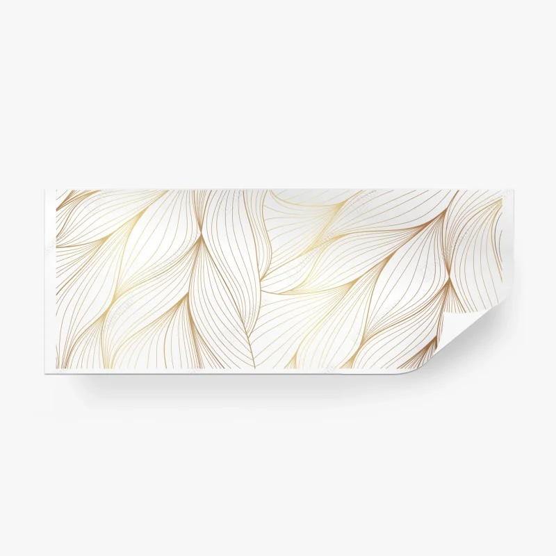 Wall mural golden flowing lines abstract design