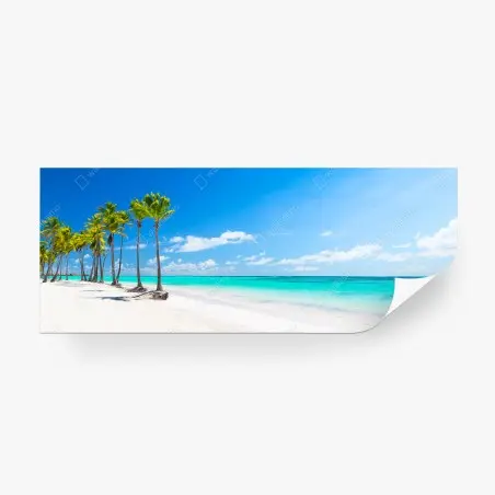 Wall mural tropical beach panorama in Punta Cana • Wallissimo®