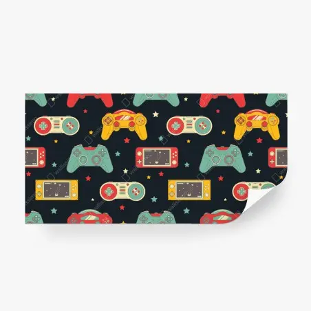 Wall mural retro game controller pattern • Wallissimo®