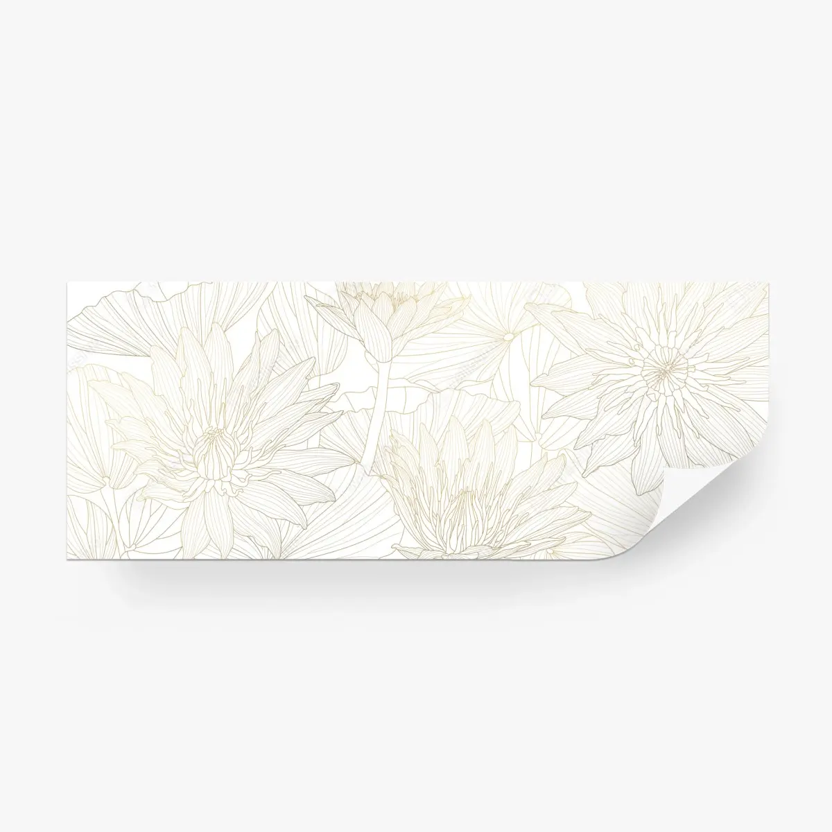 Wall mural delicate gold floral line art • Wallissimo®