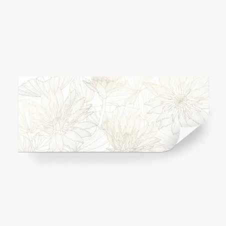 Wall mural delicate gold floral line art • Wallissimo®