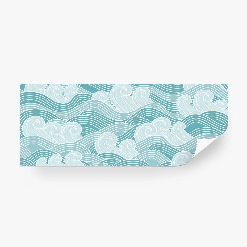 Wall mural serene turquoise wave pattern