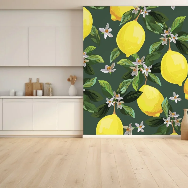Wall mural lemon blossom botanical print