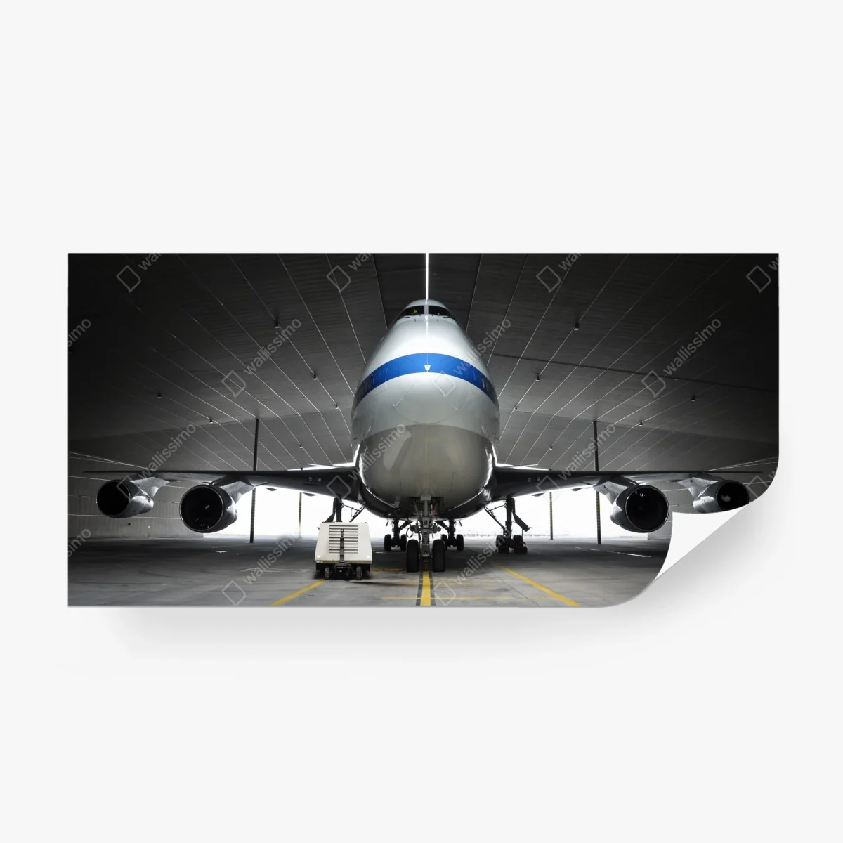 Wall mural front-facing cargo jet in hangar • Wallissimo® Wall mural front-facing cargo jet in hangar • Wallissimo®